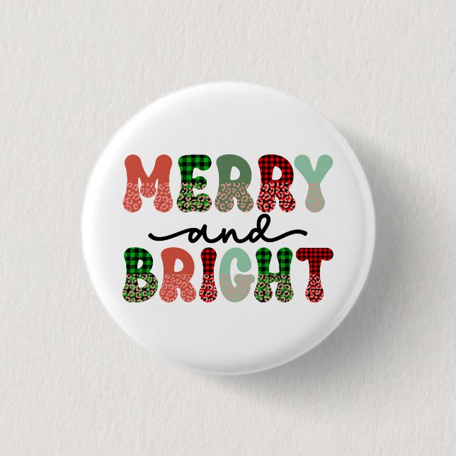 Xmas Dekoration fröhlich und hell Button (Vorderseite)