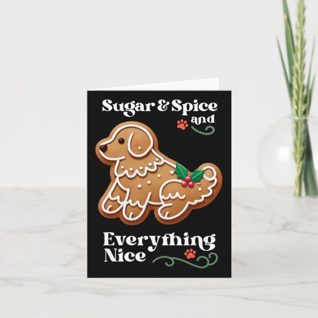 Xmas Dog Gingerbread Zucker Gewürzkühl Weihnachtsk Karte (Vorderseite)