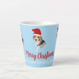 XMAS DOG LIEBT CHRISTMAS WEIHNACHTSMANNMÜTZE BEAGL MILCHTASSE