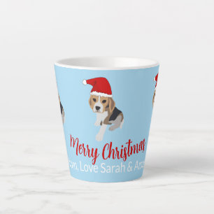 XMAS DOG LIEBT CHRISTMAS WEIHNACHTSMANNMÜTZE BEAGL MILCHTASSE