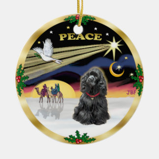 Xmas Dove - Black Cocker Spaniel Keramikornament