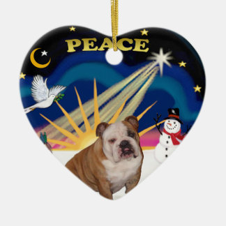 Xmas Dove - English Bulldog Keramikornament