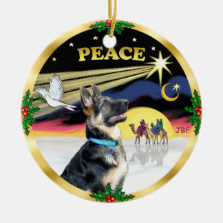 Xmas Dove (Peace) - German Shepherd # Keramikornament