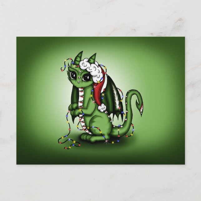 Xmas Dragon Feiertagspostkarte (Vorderseite)