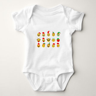 xmas emoji glückliche Gesichter Baby Strampler