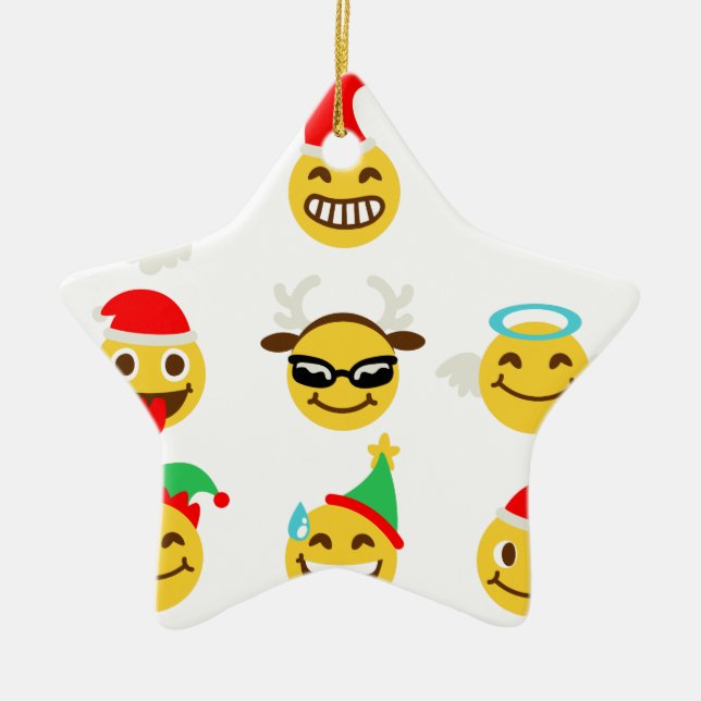 xmas emoji glückliche Gesichter Keramikornament (Vorne)