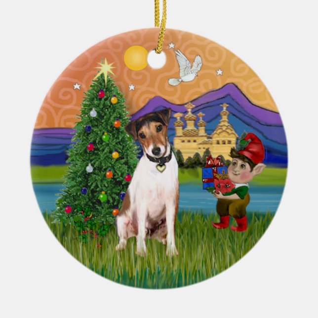 Xmas Fantasy - Jack Russell Terrier Keramikornament (Vorne)