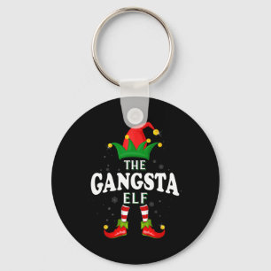Xmas Gangsta Elf Familien-Weihnachts-Pyjama Schlüsselanhänger
