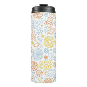 Xmas Geschenk Abstrakte Blume auf Weiß Thermosbecher