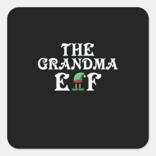 Xmas Geschenk an die Oma Elf Quadratischer Aufkleber
