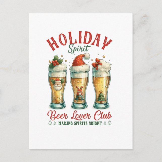 Xmas Geschenk Beer Lover Club Postkarte (Vorderseite)