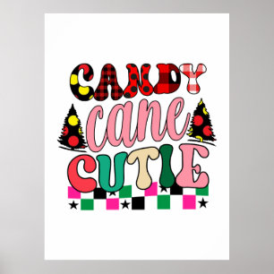 Xmas Geschenk Candy Cane Süsse Poster