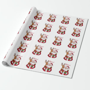 Xmas Geschenk Cheer Weihnachtsmann Geschenkpapier