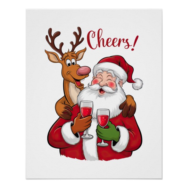 Xmas Geschenk Cheer Weihnachtsmann Poster (Vorderseite)