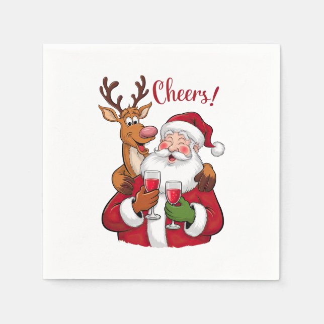 Xmas Geschenk Cheer Weihnachtsmann Serviette (Vorderseite)