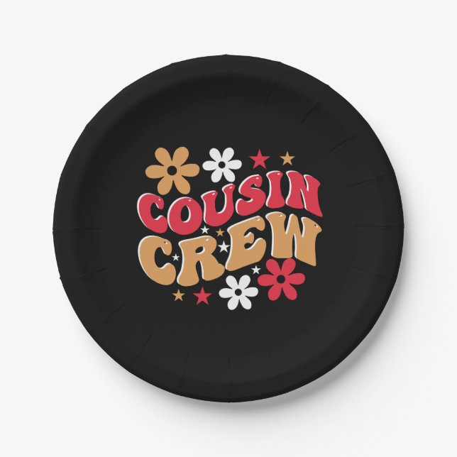 Xmas Geschenk Cousin Crew Pappteller (Vorderseite)