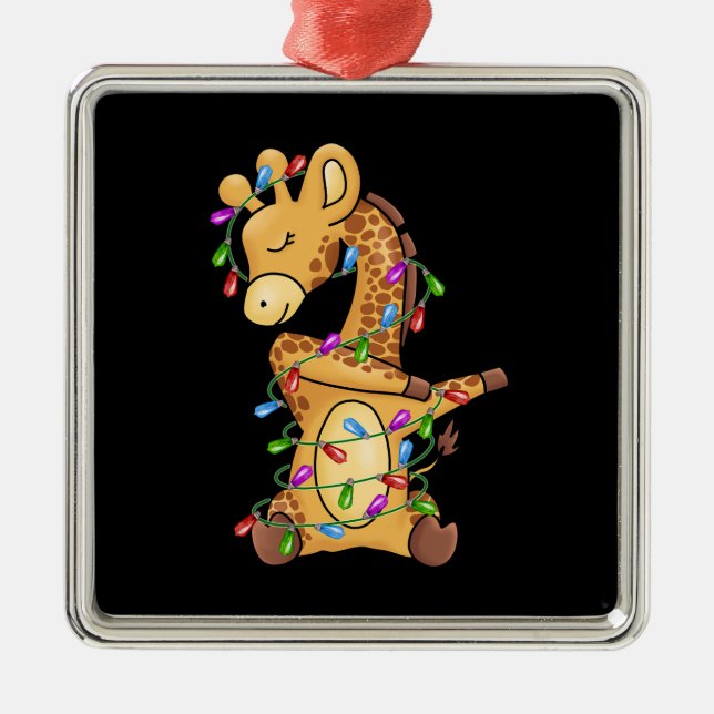Xmas Geschenk Dabbing Giraffe Weihnachten Ornament Aus Metall (Vorne)