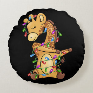 Xmas Geschenk Dabbing Giraffe Weihnachten Rundes Kissen