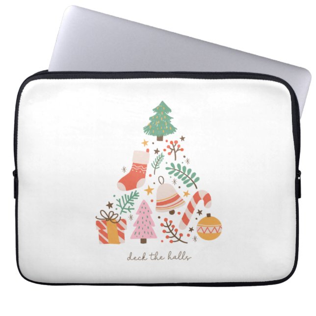 Xmas Geschenk Deck die Hallen Laptopschutzhülle (Vorderseite)