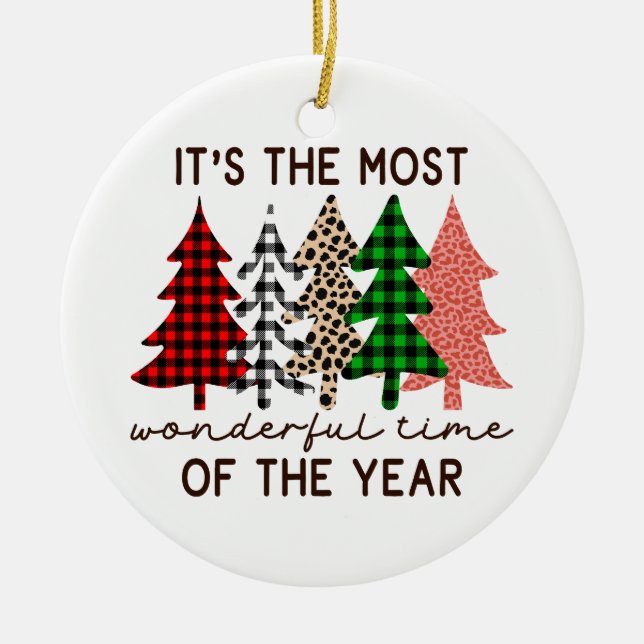 Xmas Geschenk der schönsten Zeit des Jahres Keramik Ornament (Vorne)