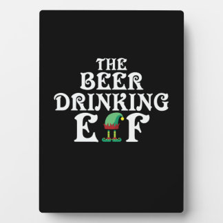 Xmas Geschenk des Biertrinkers Elf Fotoplatte