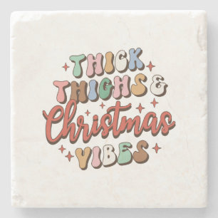 Xmas Geschenk dick Oberschenkel und Weihnachtsmänn Steinuntersetzer