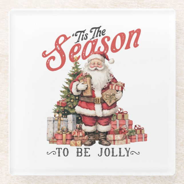 Xmas Geschenk dieser Saison Glasuntersetzer (Vorderseite)