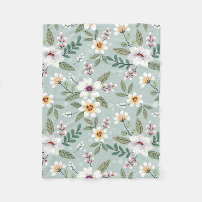 Xmas Geschenk Farbige Handgezeichnete Blume Fleecedecke (Vorderseite)