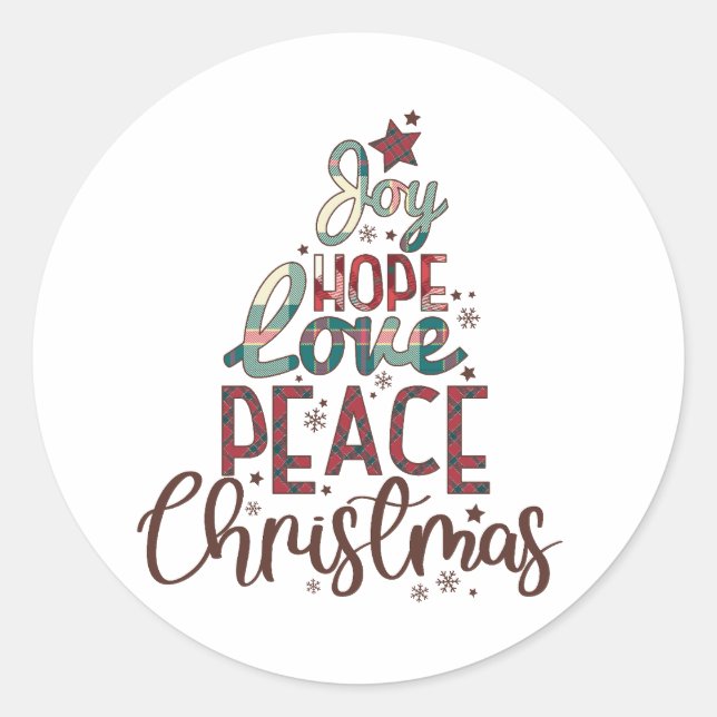 Xmas Geschenk Freude Liebe Weihnachten Runder Aufkleber (Vorderseite)
