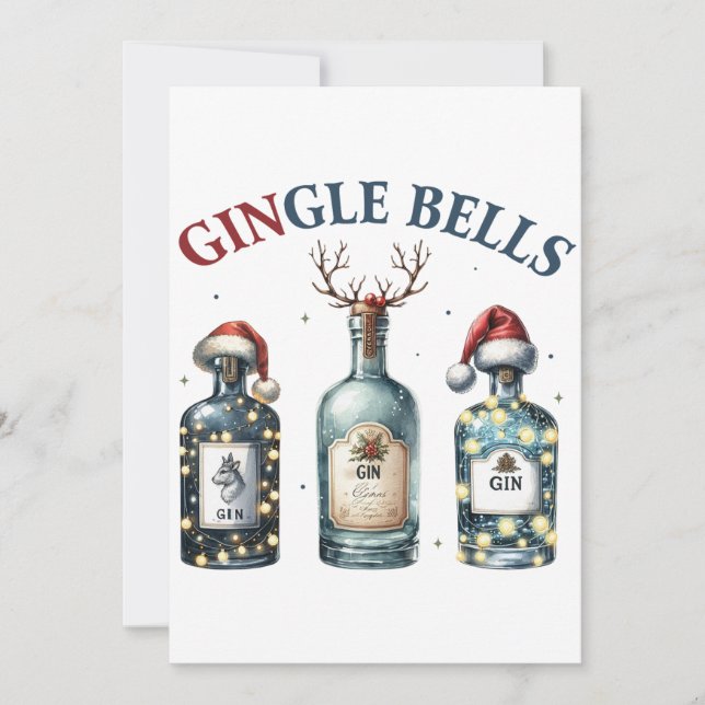 Xmas Geschenk Gingle Bells Einladung (Vorderseite)