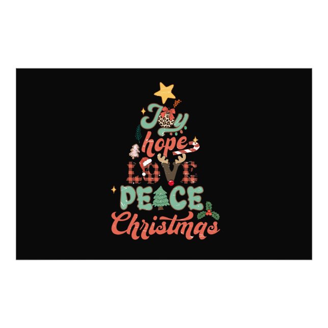Xmas Geschenk Hoffnung Liebe Frieden Weihnachtsbau Fotodruck (Vorne)