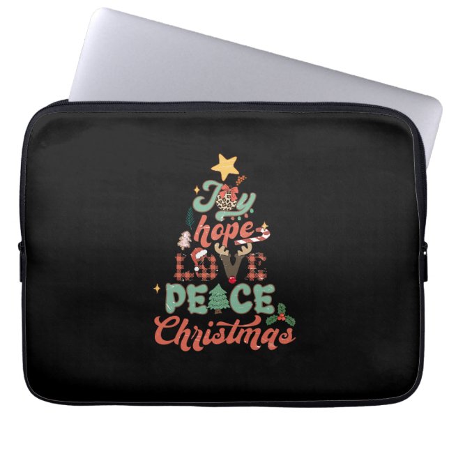 Xmas Geschenk Hoffnung Liebe Frieden Weihnachtsbau Laptopschutzhülle (Vorderseite)