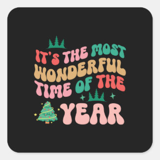 Xmas Geschenk ist es die schönste Zeit Quadratischer Aufkleber