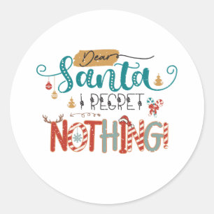 Xmas Geschenk Liebe Santa I Bedret Nichts Runder Aufkleber