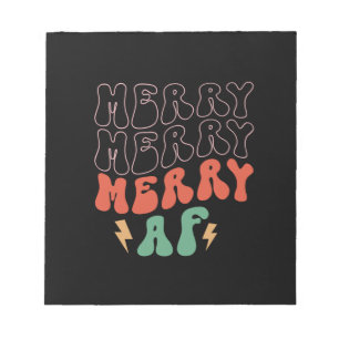 Xmas Geschenk Merry Merry AF Notizblock