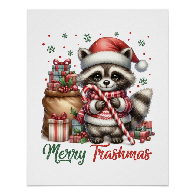 Xmas Geschenk Merry Trashmas Poster (Vorderseite)