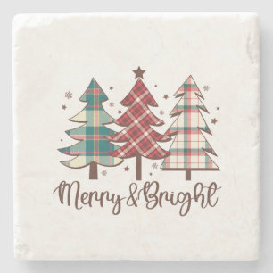 Xmas Geschenk Merry und Bright Steinuntersetzer