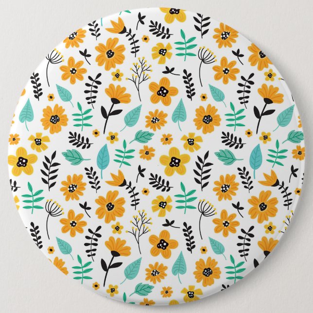 Xmas Geschenk Niedliche Hand gezeichnet Blumenfarb Button (Vorderseite)