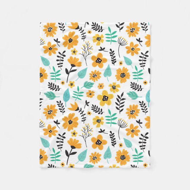 Xmas Geschenk Niedliche Hand gezeichnet Blumenfarb Fleecedecke (Vorderseite)