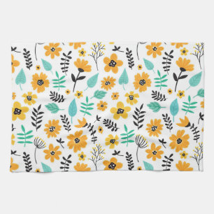Xmas Geschenk Niedliche Hand gezeichnet Blumenfarb Geschirrtuch