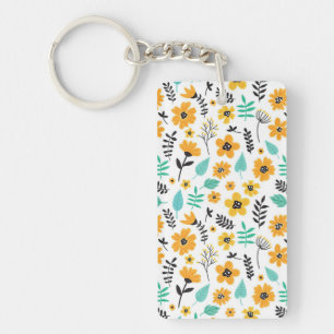 Xmas Geschenk Niedliche Hand gezeichnet Blumenfarb Schlüsselanhänger