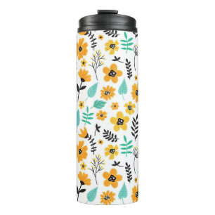 Xmas Geschenk Niedliche Hand gezeichnet Blumenfarb Thermosbecher