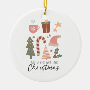 Xmas Geschenk nur ein Mädchen, das Weihnachten Lie Keramik Ornament