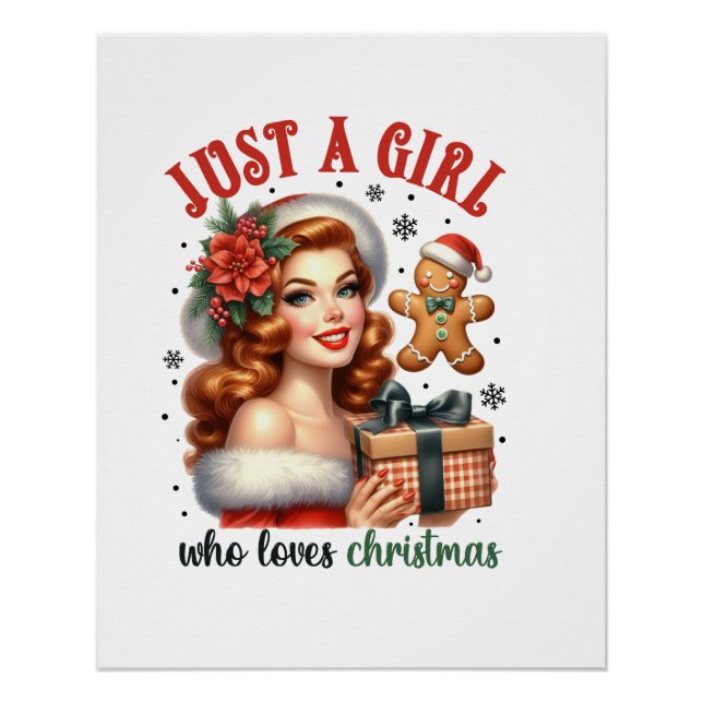 Xmas Geschenk nur ein Mädchen, das Weihnachten Lie Poster (Vorderseite)