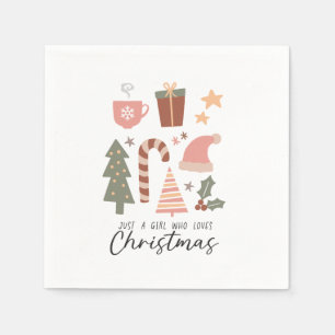 Xmas Geschenk nur ein Mädchen, das Weihnachten Lie Serviette