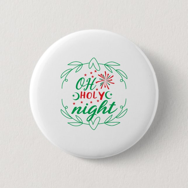 Xmas Geschenk Oh heilige Nacht Button (Vorderseite)