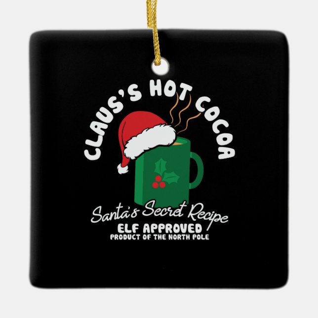 Xmas Geschenk Santa Secret Rezept Keramikornament (Vorderseite)