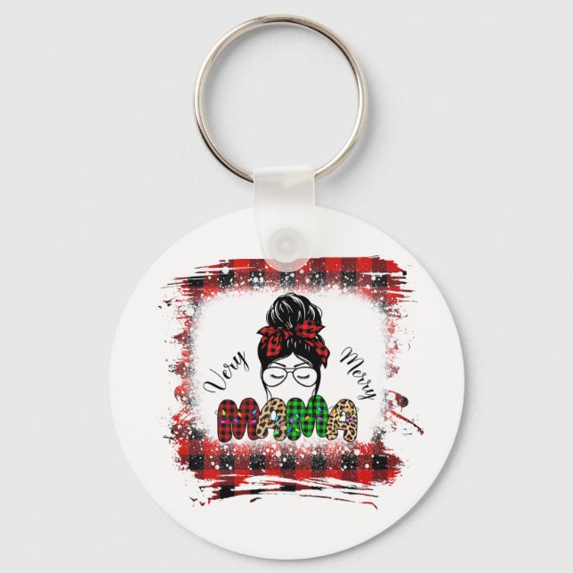 Xmas Geschenk sehr froh Mama Schlüsselanhänger (Vorderseite)