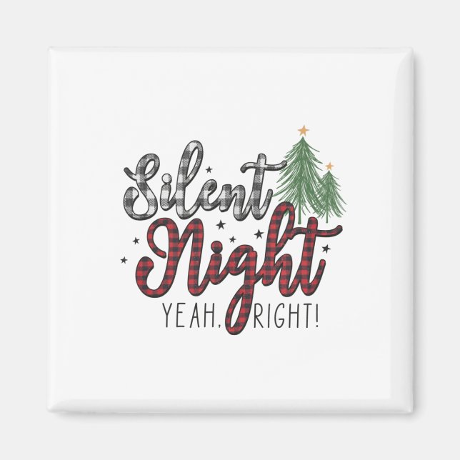 Xmas Geschenk Stille Nacht Ja Magnet (Vorne)