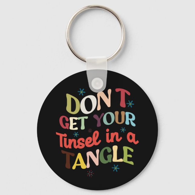 Xmas Geschenk Tinsel in einem Gewirr Schlüsselanhänger (Vorderseite)
